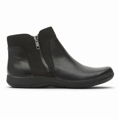 Rockport Tessie Zipper Stiefel Damen Schwarz QFK-403819